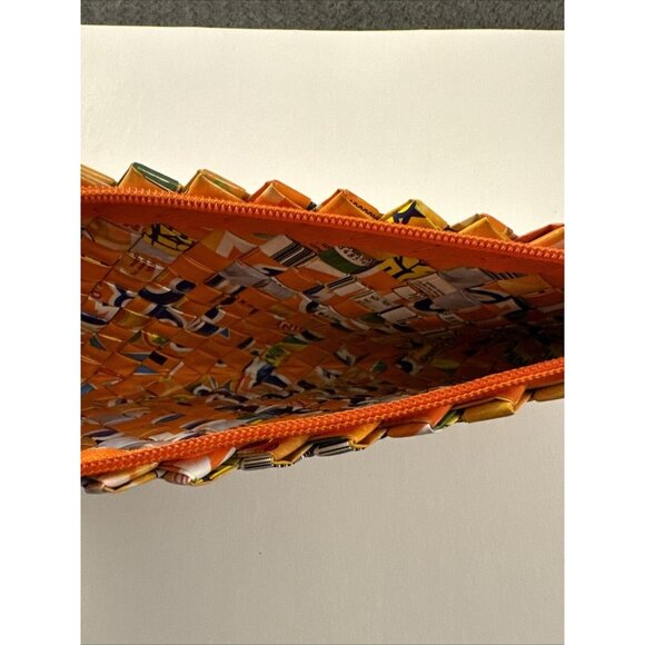 Vintage Upcycled Original Artsy Colorful Clutch Wallet Unique Boho Zip J29 - Picture 3 of 3